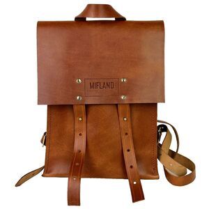Mifland Standard Rucksack USA Made Full Leather Backpack Tan Oil Copper Bag